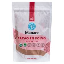 [100% cacao  orgánico en polvo sin azúcar ni endulzantes] Cacao En Polvo Orgánico 200 G - Manare